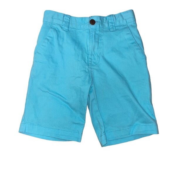 Wonder Nation Boys Aqua Blue Flat Front Shorts With Button Closure Size 8 Cotton - Picture 1 of 7
